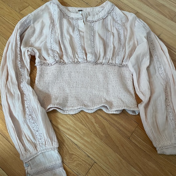 Free people light pink blouse - Picture 2 of 2